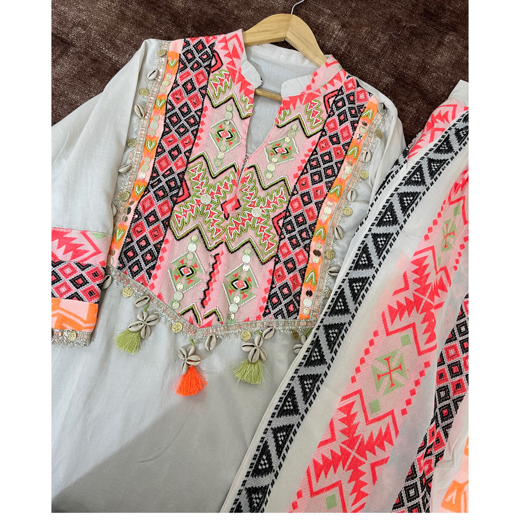 	Boho Embroidered Co-ord Set