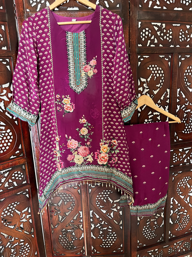 Noor-e-Rang Crepe 2Pc set (M)