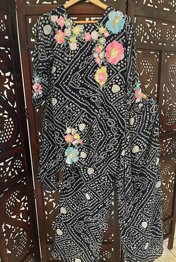 Lehriya Printed Cord Set with Handwork